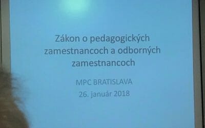 Sme pri tvorbe Zákona o pedagogických zamestnancoch